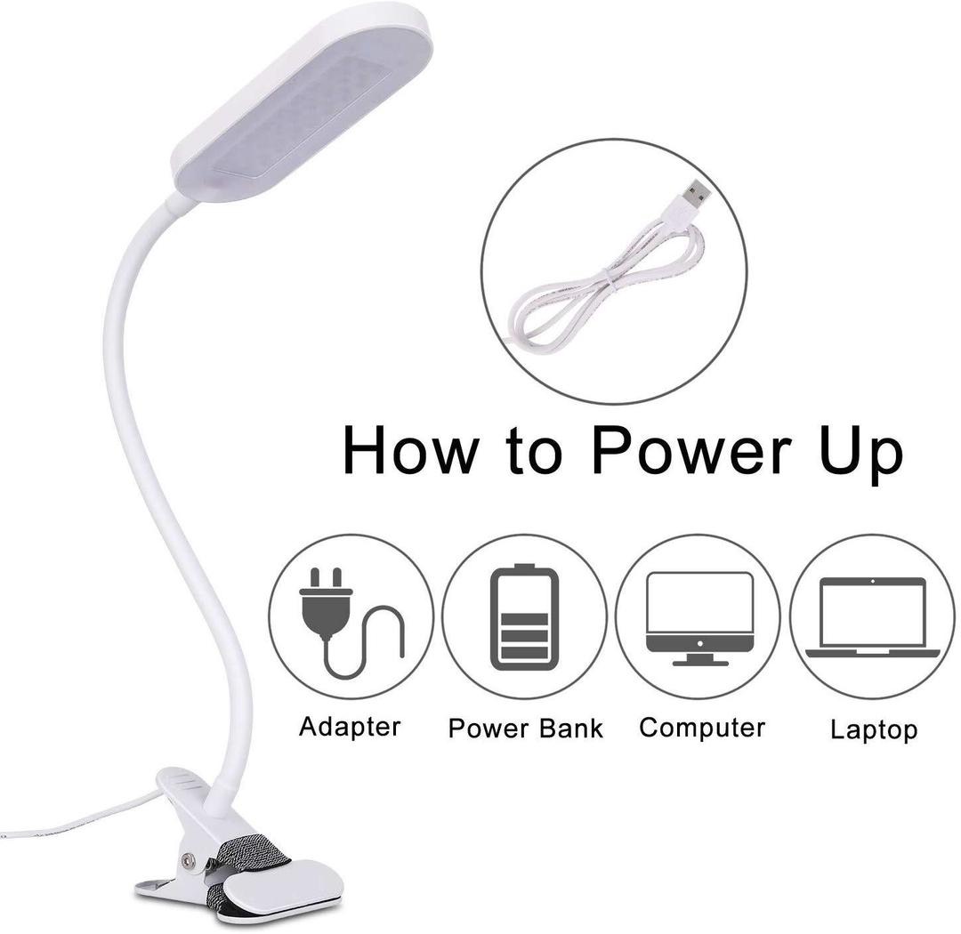 Lampa de birou cu clema White (390x160x60mm)