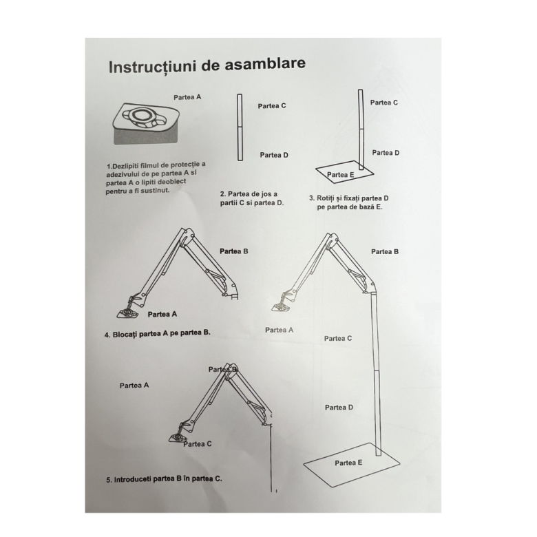 Suport Vertical pe Baza Metalica pentru Lampă UV