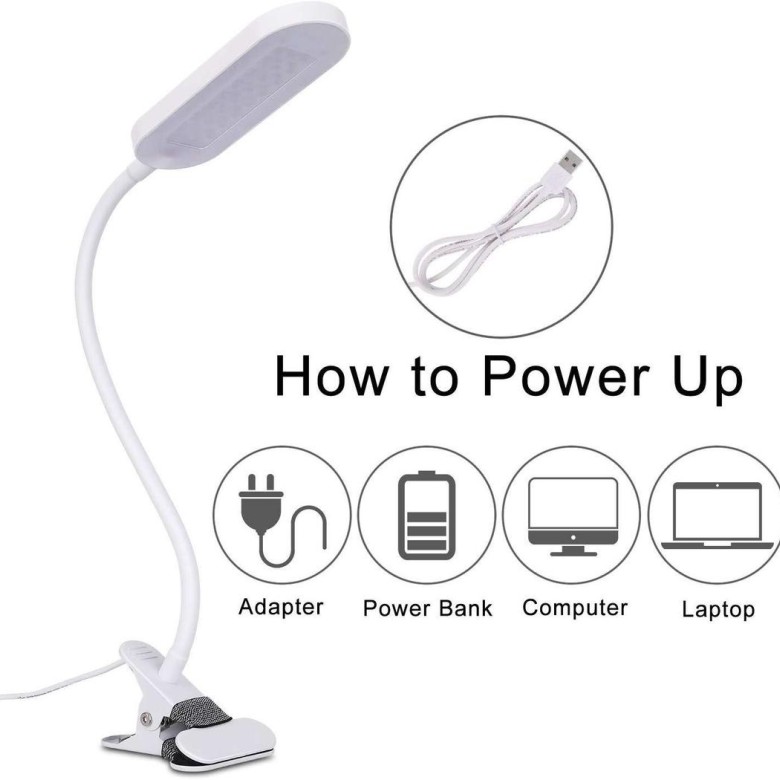 Lampa de birou cu clema White (390x160x60mm)