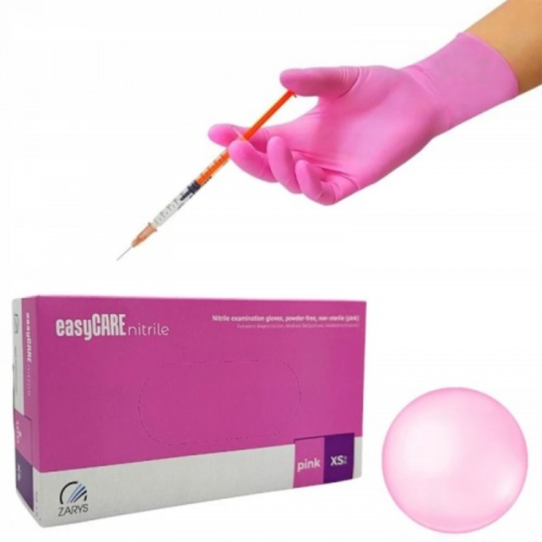 Manusi nitril Zarys, Pink, S, 100 buc