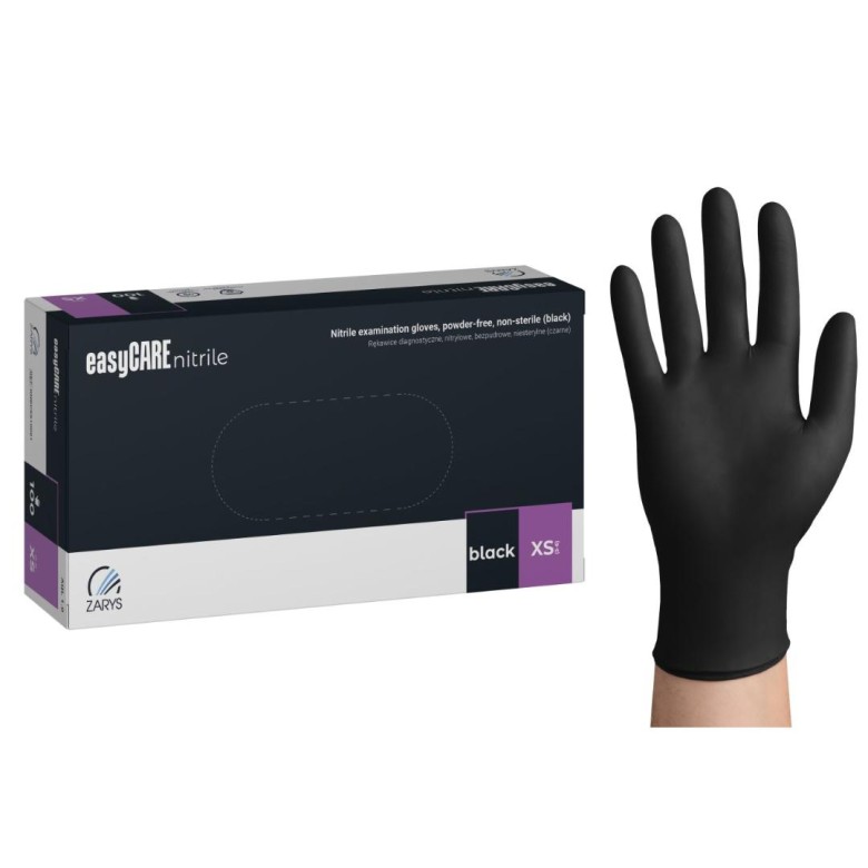 Manusi nitril de unica folosinta, Black, XS, 100 buc