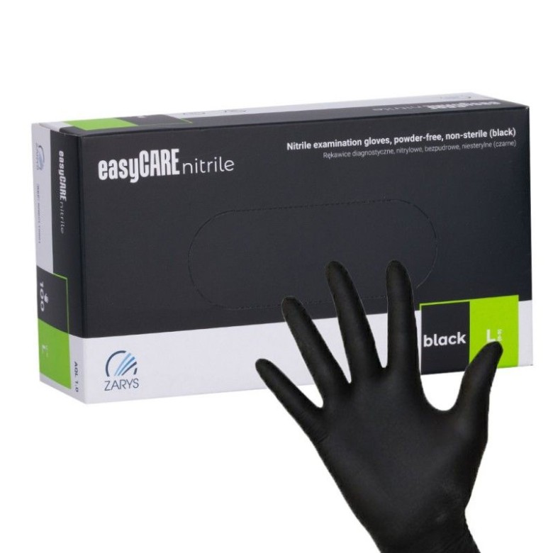 Manusi nitril de unica folosinta, Black, L, 100 buc