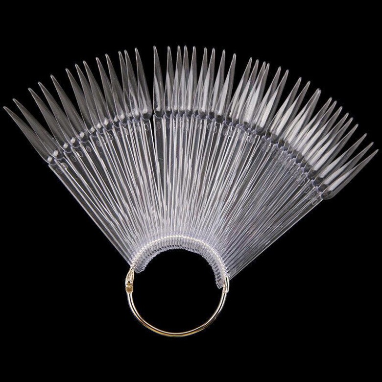 Tips-uri pe inel ,forma Stiletto, culoare transparenta