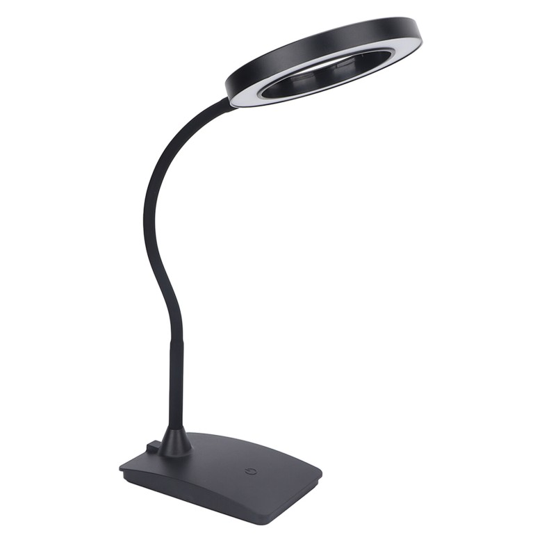 Lampa circulara de birou Black cu USB