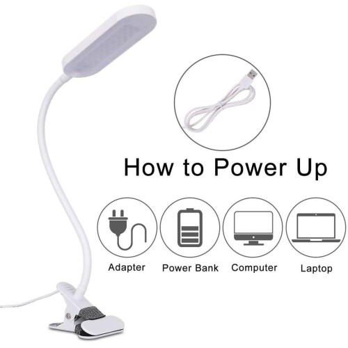 Lampa de birou cu clema White (390x160x60mm)