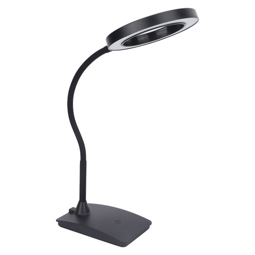 Lampa circulara de birou Black cu USB