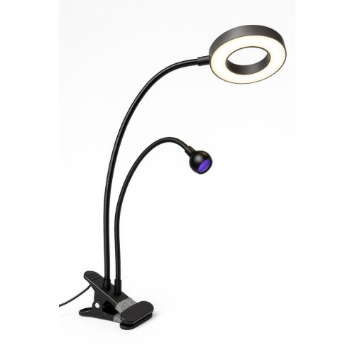 Lampa circulara de masa cu clema+lampa UV/Led mini